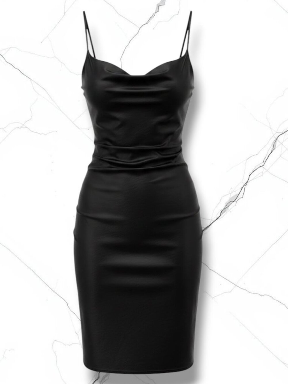 House of CB Luanne Black Vegan Leather Corset Mini Dress S